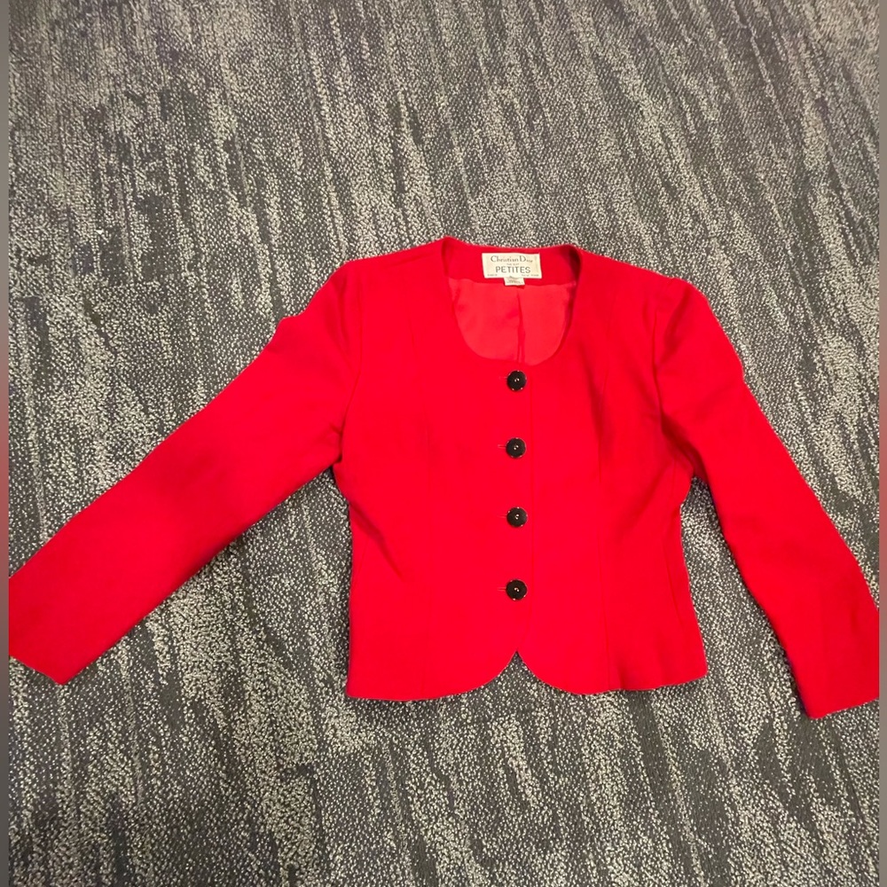 Christian Dior vintage red cropped blazer! Gorgeous!!